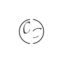 Unique Vector Circled Monogram Simple Logo OC Initial Alphabet Design Alphabet