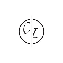 Unique Vector Circled Monogram Simple Logo OL Initial Alphabet Design Alphabet
