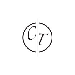 Unique Vector Circled Monogram Simple Logo OT Initial Alphabet Design Alphabet