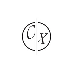 Unique Vector Circled Monogram Simple Logo OX Initial Alphabet Design Alphabet
