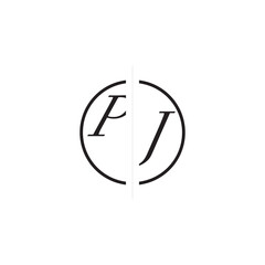 Unique Vector Circled Monogram Simple Logo PJ Initial Alphabet Design Alphabet