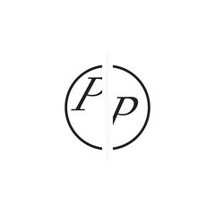 Unique Vector Circled Monogram Simple Logo PP Initial Alphabet Design Alphabet