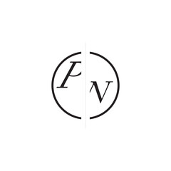 Unique Vector Circled Monogram Simple Logo PN Initial Alphabet Design Alphabet