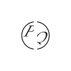 Unique Vector Circled Monogram Simple Logo PQ Initial Alphabet Design Alphabet