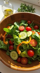 vegetable salad with feta cheese