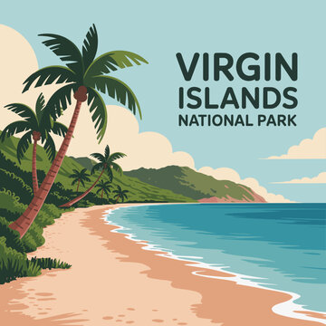 Tropical Beach Scene at Virgin Islands National Park