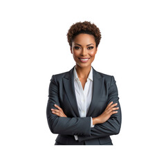 Confident African American Businesswoman with Arms Crossed