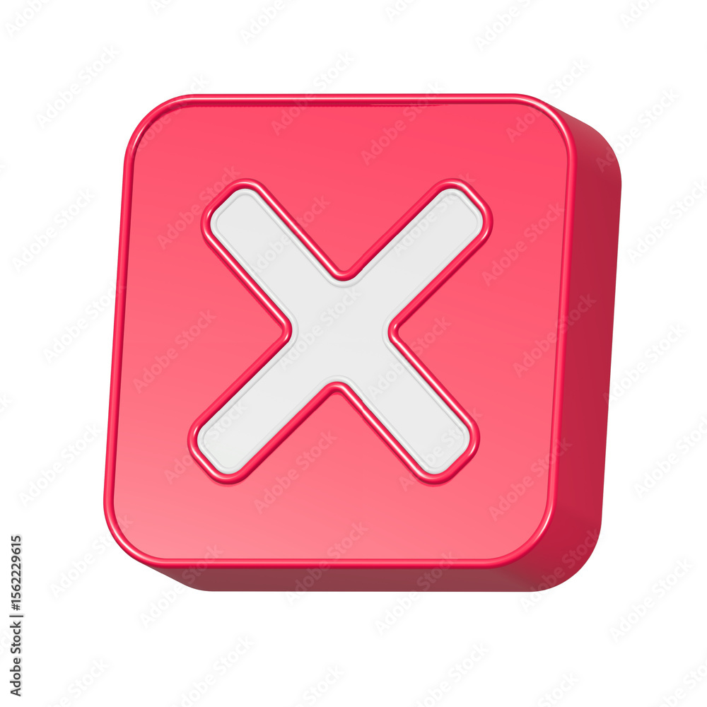 Poster cancel delete icon 3d rendering