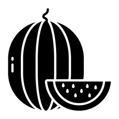 Summer juice fruit icon, vector design of watermelon