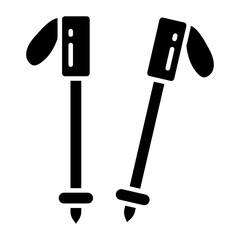 A unique design icon of ski poles