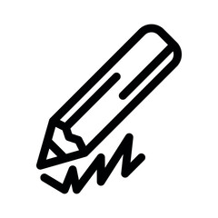 Colored Pencil line icon.School supplies. Simple vector symbol used for school, travel, or education themes. Clean linear design, editable stroke, isolated on white.