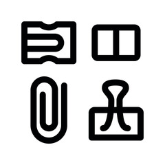 School supplies. Simple vector symbol used for school, travel, or education themes. Clean linear design, editable stroke, isolated on white.