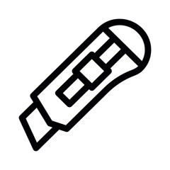 Paper Cutter line icon.School supplies. Simple vector symbol used for school, travel, or education themes. Clean linear design, editable stroke, isolated on white.