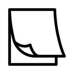 Sticky notes paper line icon.School supplies. Simple vector symbol used for school, travel, or education themes. Clean linear design, editable stroke, isolated on white.