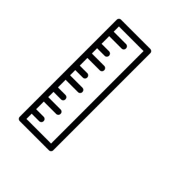 Ruler line icons.School supplies. Simple vector symbol used for school, travel, or education themes. Clean linear design, editable stroke, isolated on white.