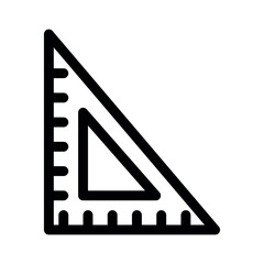 Set Square line icon.School supplies. Simple vector symbol used for school, travel, or education themes. Clean linear design, editable stroke, isolated on white.
