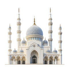 Majestic Mosque Architecture: A stunning display of architectural brilliance and spiritual serenity, the image reveals a beautifully designed mosque.