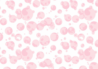 Light pink circles of varying sizes are randomly scattered on a white background