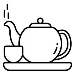 An editable design icon of tea kettle