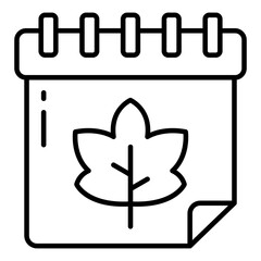 Modern design icon of autumn calendar having editable quality