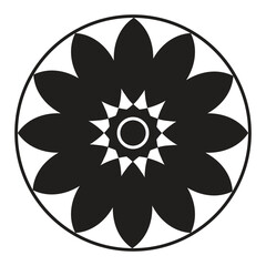 Black flower ornamental pattern vector design. 
