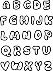Bubble line font for design and vector illustration 