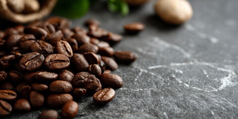 Coffee Bean Still Life on Grey Surface