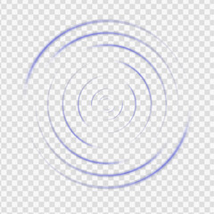 Wifi wave light effect. Png Radar sensor, beep technology, digital sign. Png Transparent neon circle symbol. wireless internet connection. Radar or sonar with wireless technology emitting © A_stock