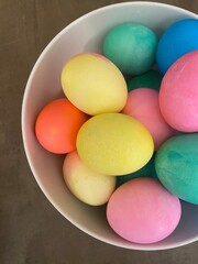Easter eggs in a bowl