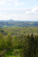 Panorama opening from Kuhalb mountain, Donzdorf village, Baden Wuerttemberg, Germany