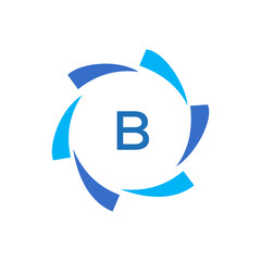 B Letter Initial Logo Design Template Vector Illustration