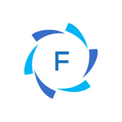 F Letter Initial Logo Design Template Vector Illustration