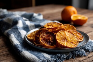 Dried Orange Slices on Plate