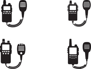 Four Vector Icons of Portable Two-Way Radios