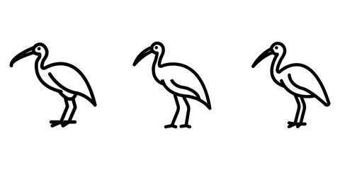 ibis outline or line icon design bundle.