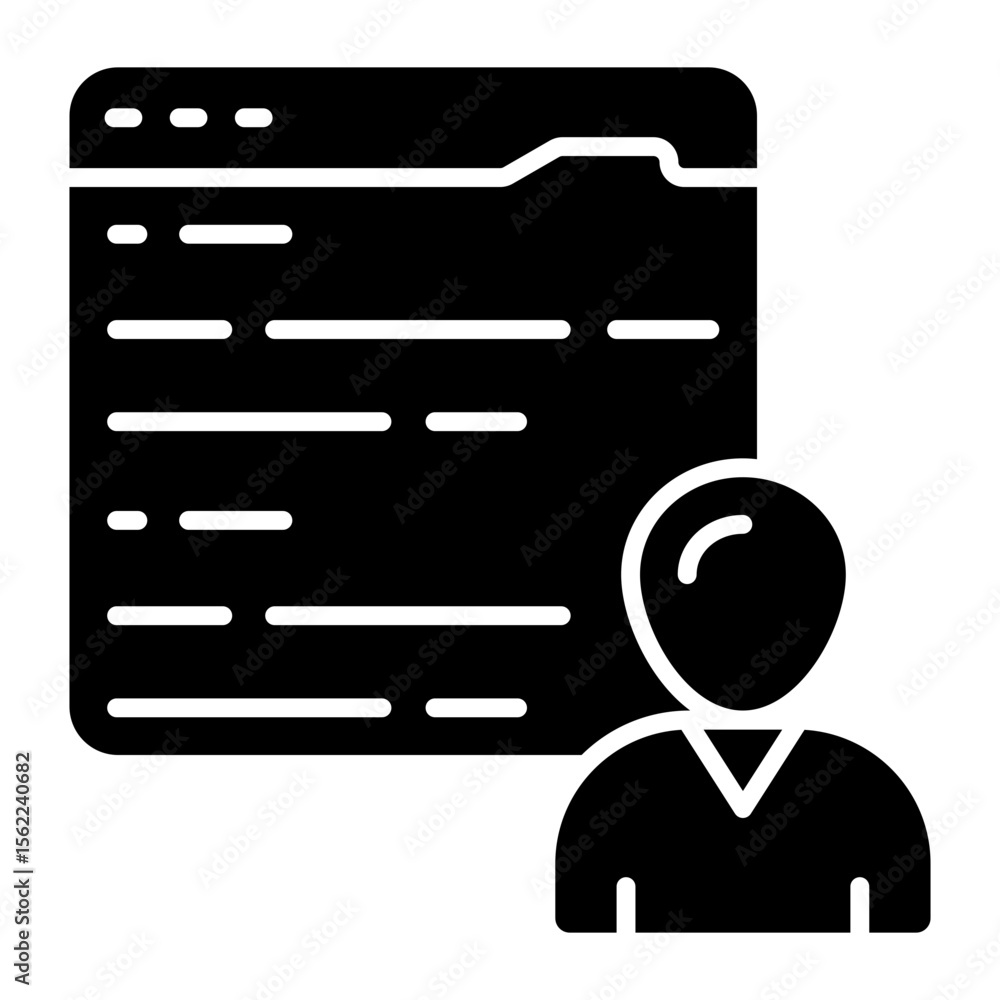 Wall mural editable design icon of web user
