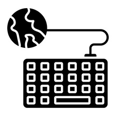 Editable design icon of global keyboard