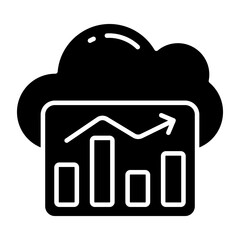 Premium download icon of cloud data analytics