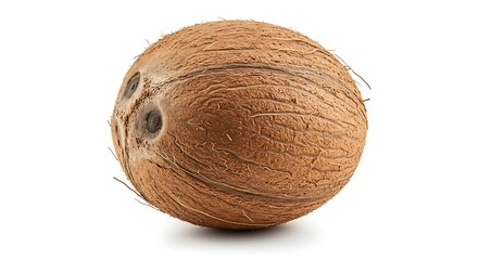 Whole Coconut Isolated on White Background