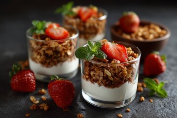 Granola with Strawberry and Yogurt