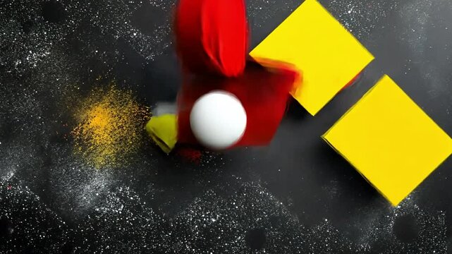 Abstract Geometric Composition: Vibrant Colors and Shapes - Powered by Adobe