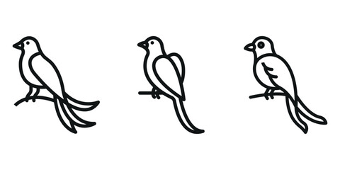 quetzal outline or line icon design bundle.