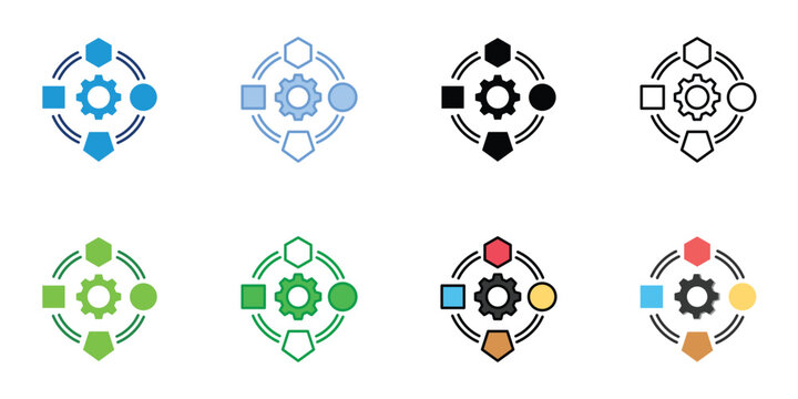 Adaptation Icons Set Vector Multiple Style Collection