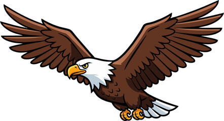 Majestic Bald Eagle Soaring with Wings Spread Wide in Flight