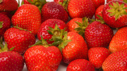 Fresh group of berries isolated on a white background.