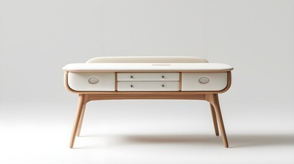 Modern White Table with Drawer