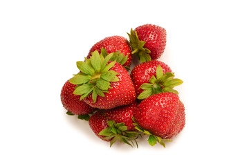 Fresh group of berries isolated on a white background.