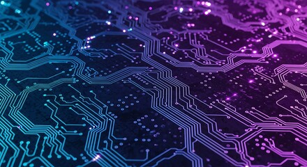 Blue and Purple technology background circuit.