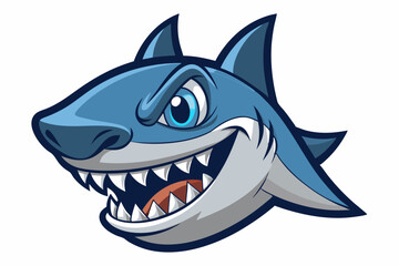 Fierce Blue Shark Head With Sharp Teeth megalodon predator