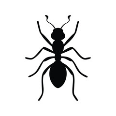 Black ant insect silhouette isolated vector pest icon.